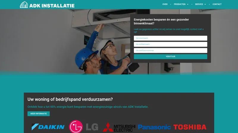 Website van ADK Installatie