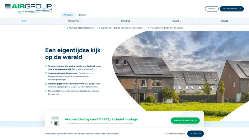 Website van Air Group B.V. Breda