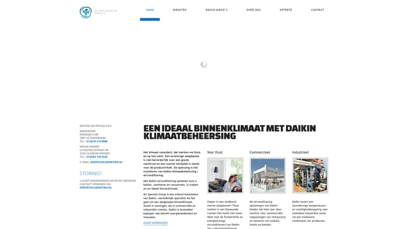 Website van Air Specials Group Rotterdam