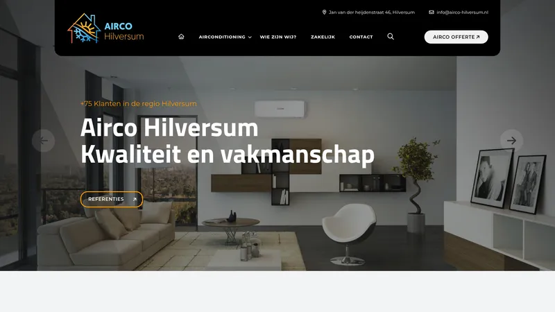 Website van Airco Hilversum