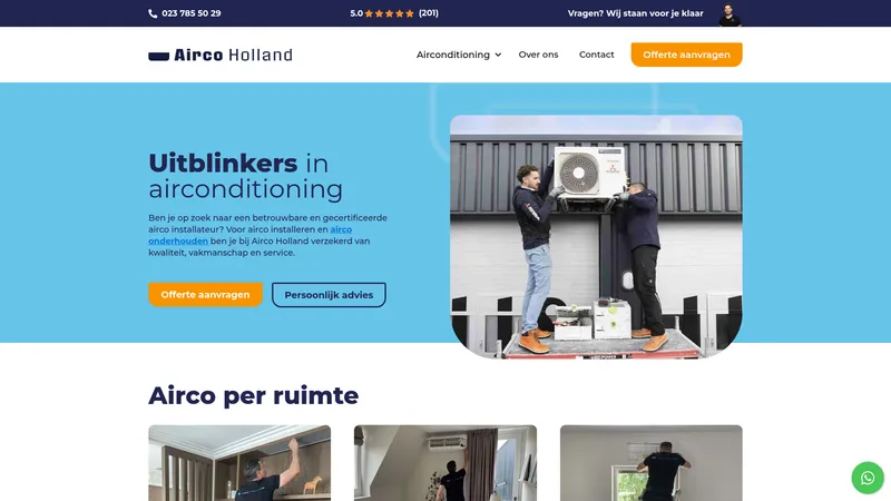 Website van Airco Holland