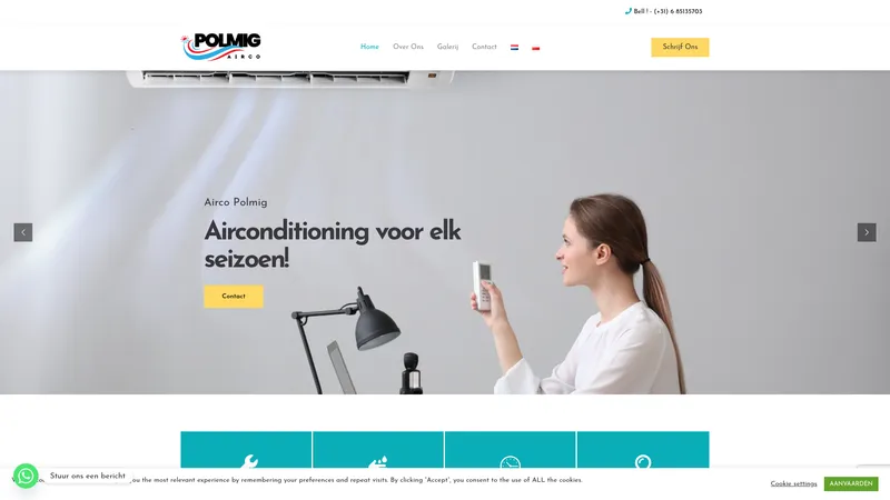 Website van Airco installatie ,Airco Polmig