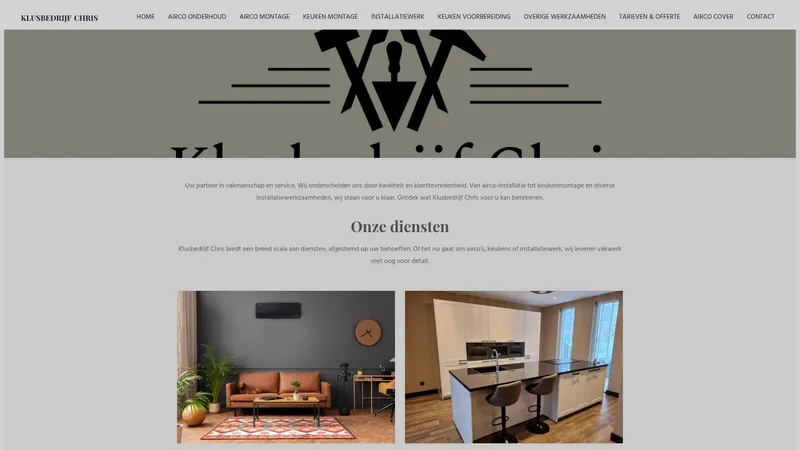 Website van Airco klusbedrijf Chris