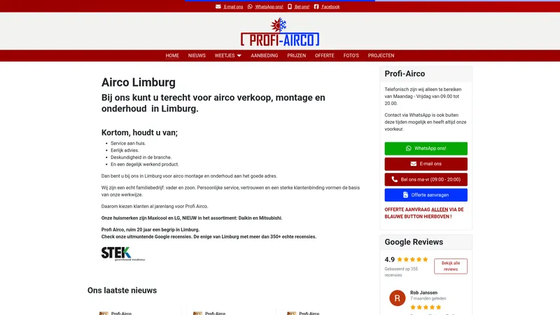 Website van airco limburg