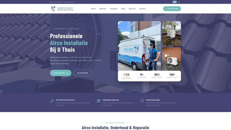Website van Airco Mart
