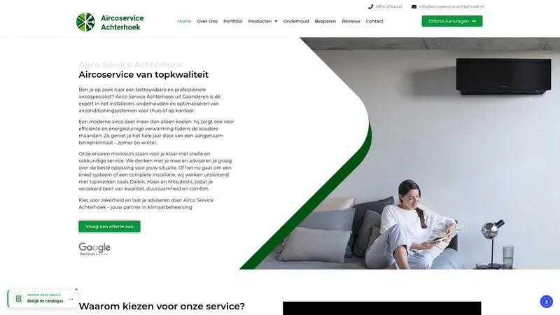 Website van Airco Service Achterhoek B.V.