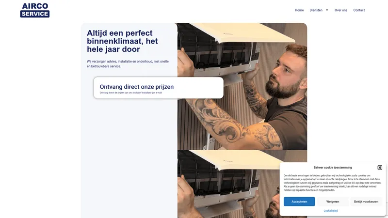 Website van Airco Service Almelo B.V.