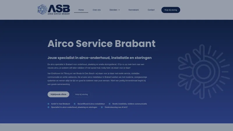 Website van Airco Service Brabant