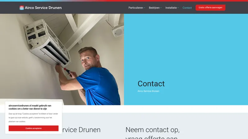 Website van Airco Service Drunen