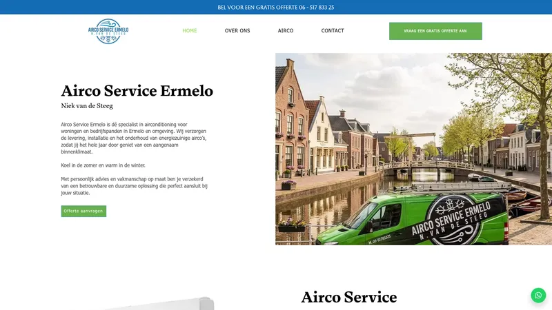 Website van Airco service Ermelo N van de steeg