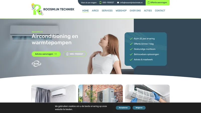 Website van Airco Service Gooiland