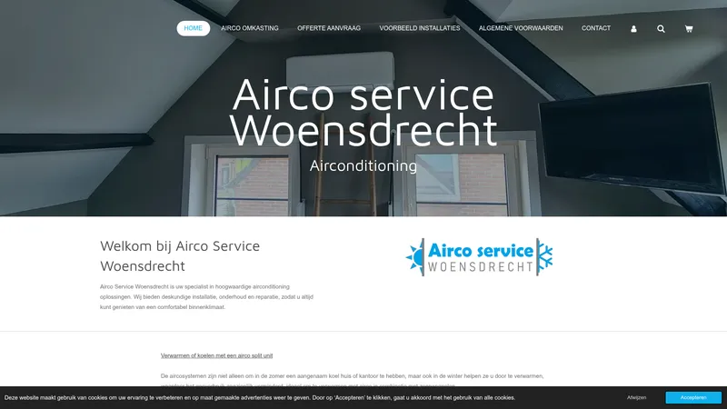 Website van Airco service Woensdrecht