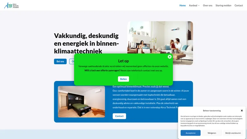 Website van Airco Techniek Friesland