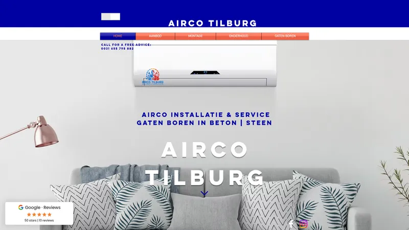 Website van Airco Tilburg Airco Installatie & Service Tilburg