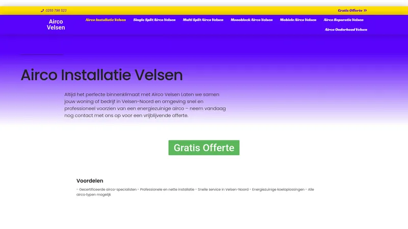Website van Airco Velsen