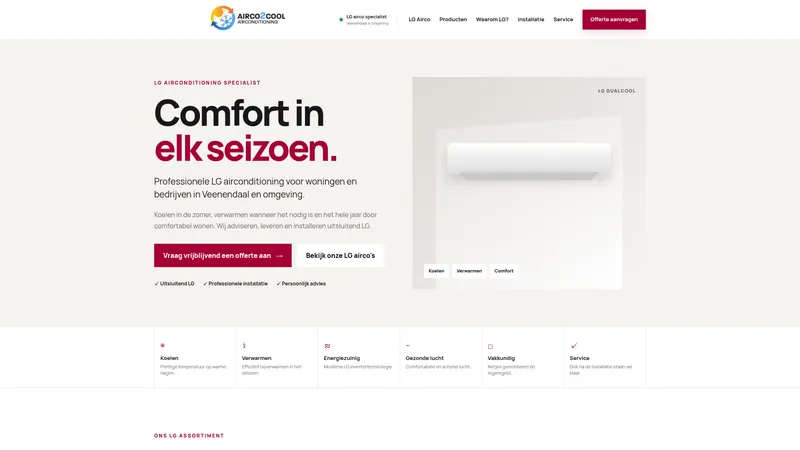 Website van Airco2Cool