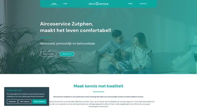 Website van Aircoservice Zutphen