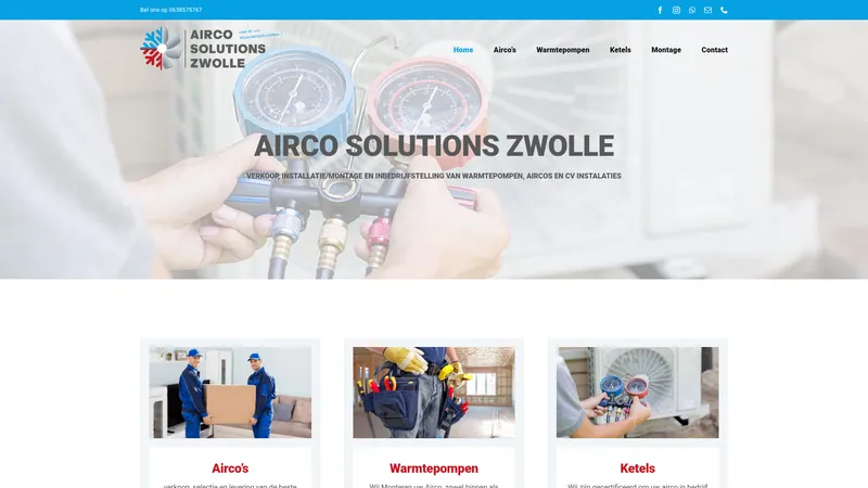 Website van Aircosolutions Zwolle | airco Zwolle | installateur