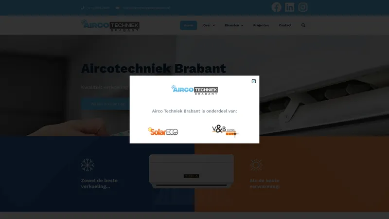 Website van Aircotechniek Brabant