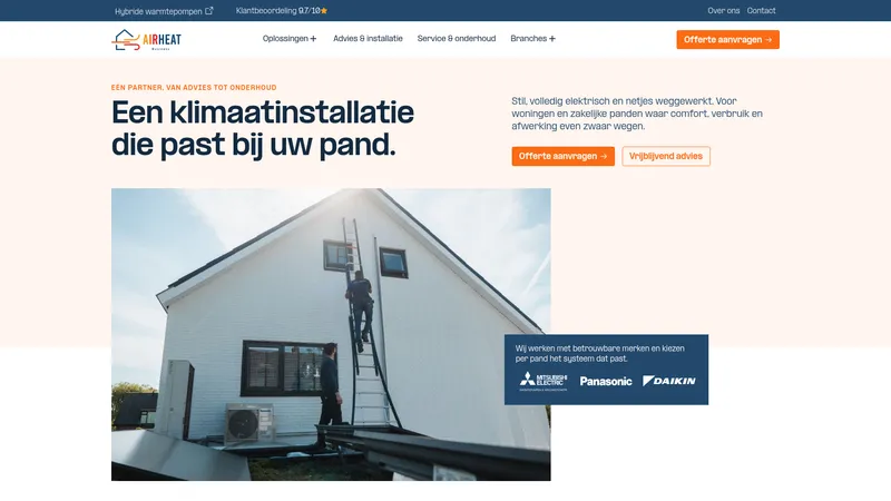 Website van AirHeat Business