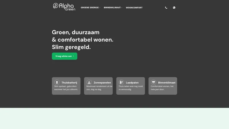Website van Alpha Green B.V.
