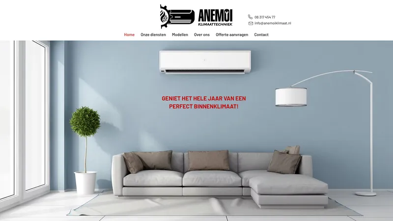 Website van Anemoi Klimaattechniek