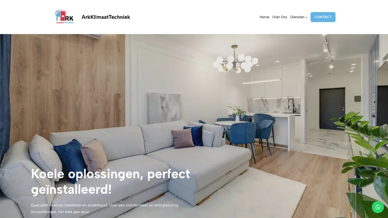Website van Ark Klimaattechniek