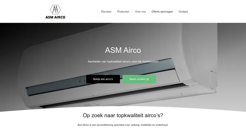 Website van ASM Airco - Almelo