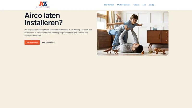 Website van AZKlimaattechniek
