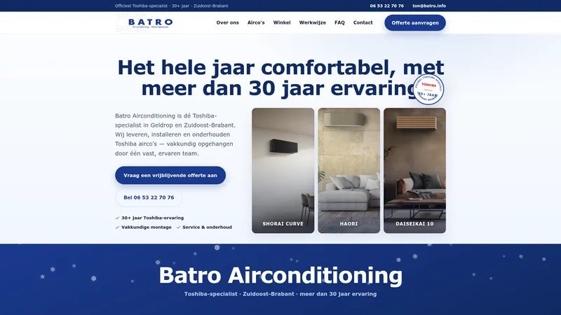 Website van Batro Airconditioning