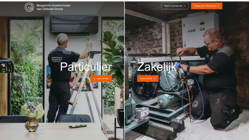 Website van Bergström Koeltechniek