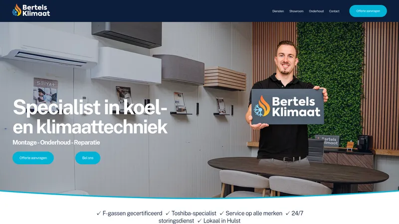 Website van Bertels Klimaat