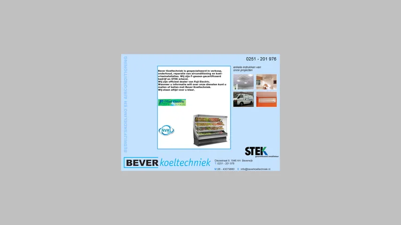 Website van Bever Koeltechniek