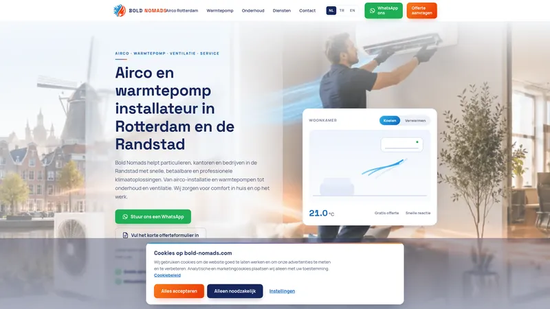 Website van Bold Nomads