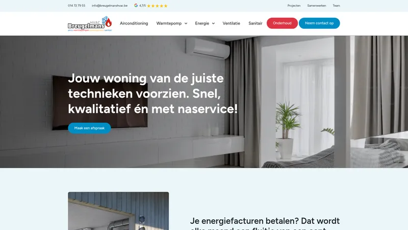 Website van BREUGELMANS HVAC
