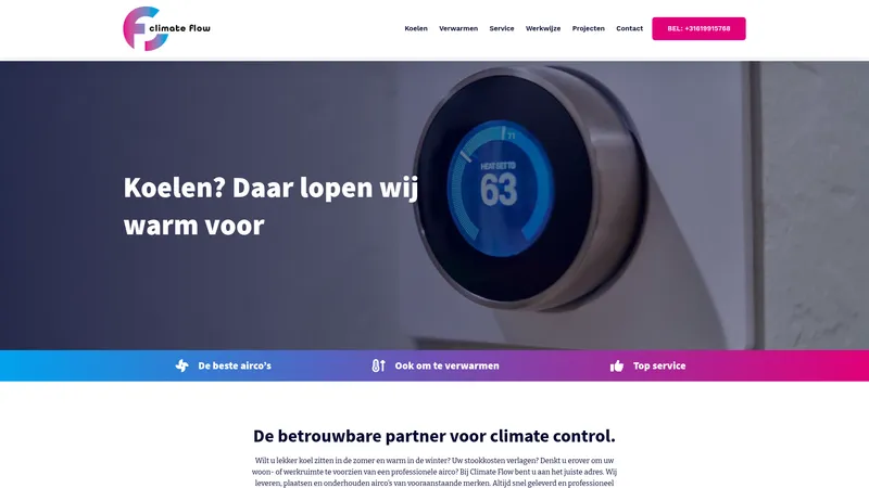 Website van Climate Flow