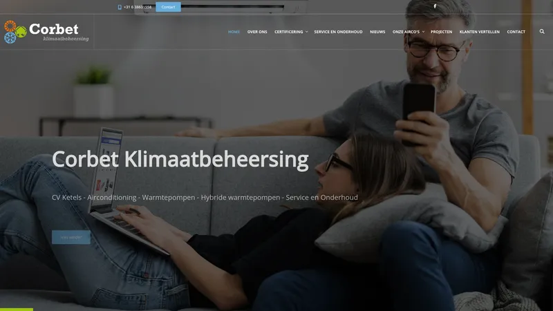 Website van Corbet Klimaatbeheersing