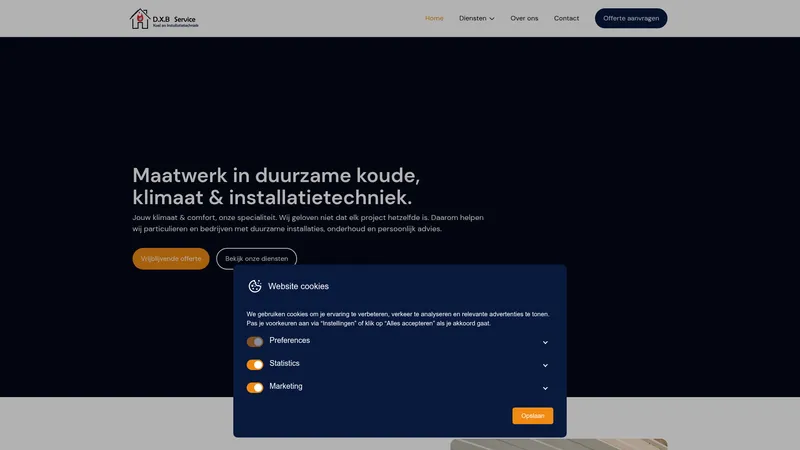 Website van D.X.B Service | Koel & Installatietechniek | Airconditioning & Warmtepompen