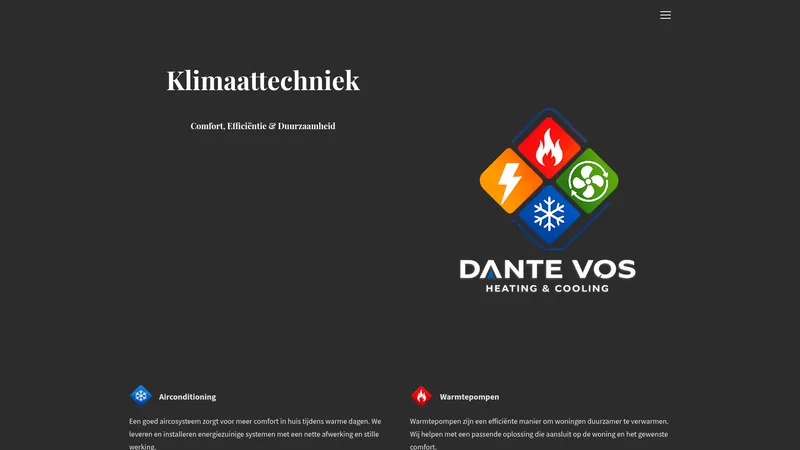 Website van Dante Vos Installatietechniek