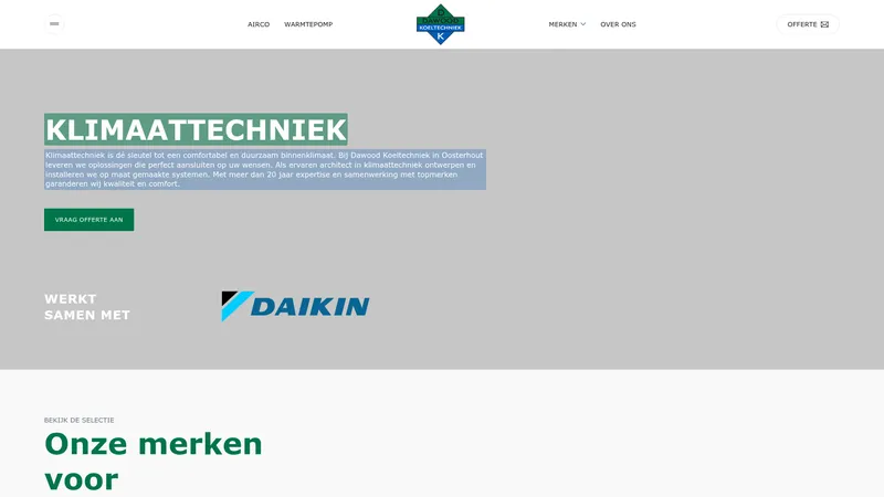 Website van Dawood Koeltechniek