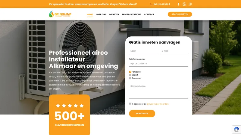 Website van De bruine klimaattechniek