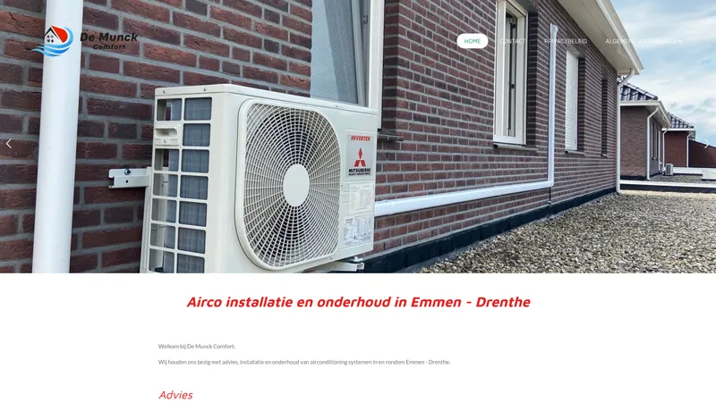 Website van De Munck Comfort