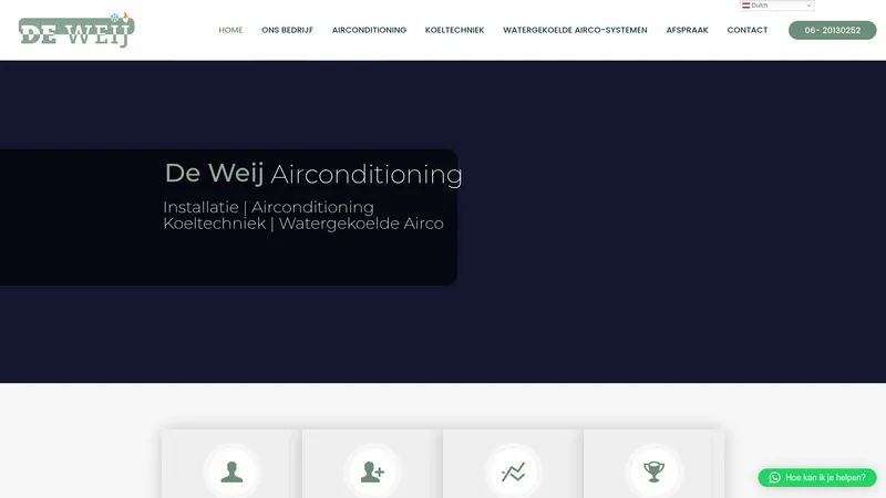 Website van De Weij Airconditioning