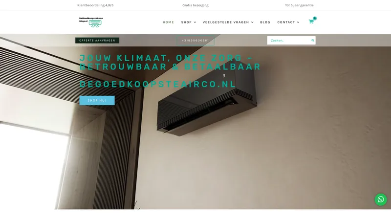 Website van Degoedkoopsteairco