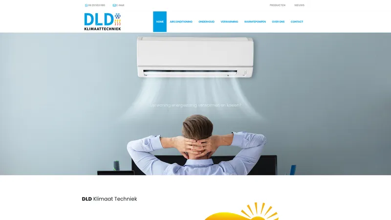 Website van Dld klimaattechniek