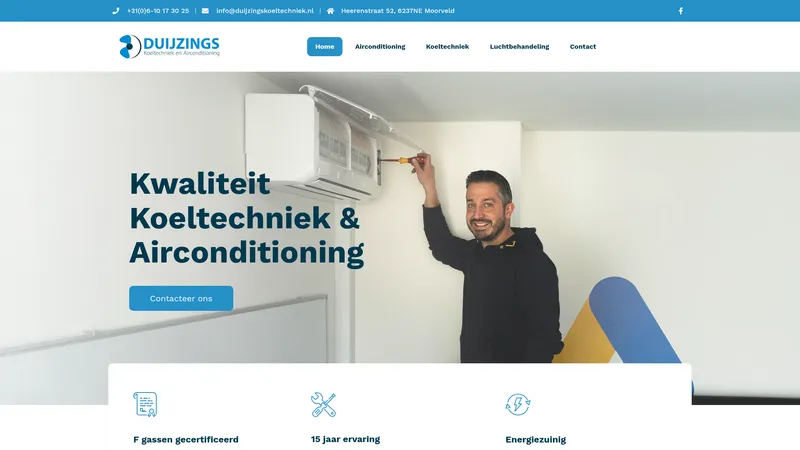 Website van Duijzings Koeltechniek en Airconditioning ❄️
