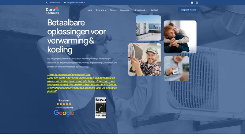 Website van Duro Techniek