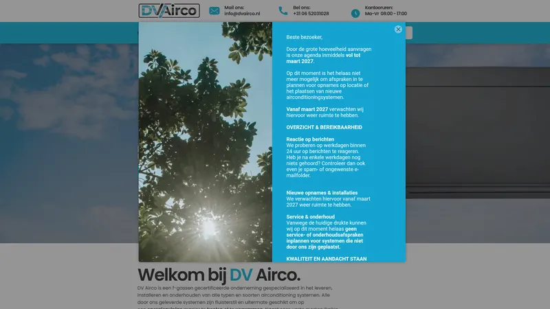 Website van DV Airco