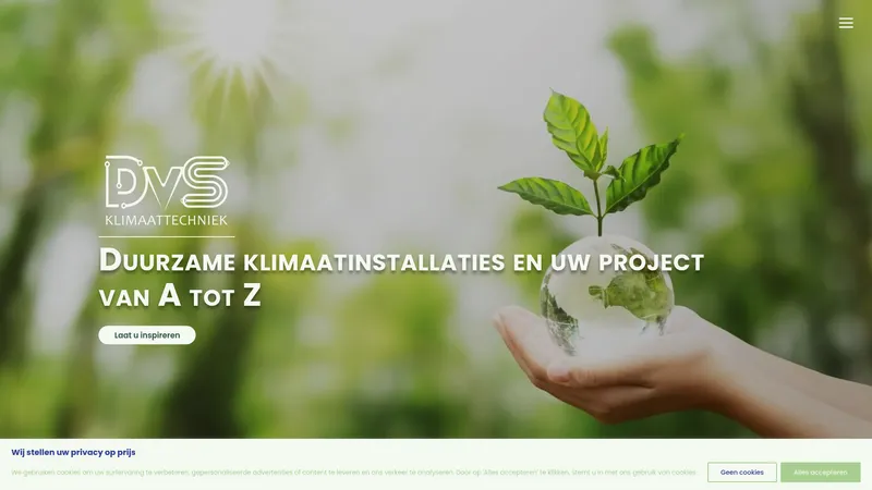 Website van DVS Klimaattechniek