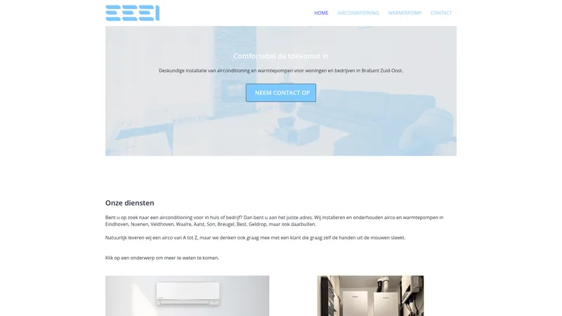 Website van EEEI airco en warmtepompen